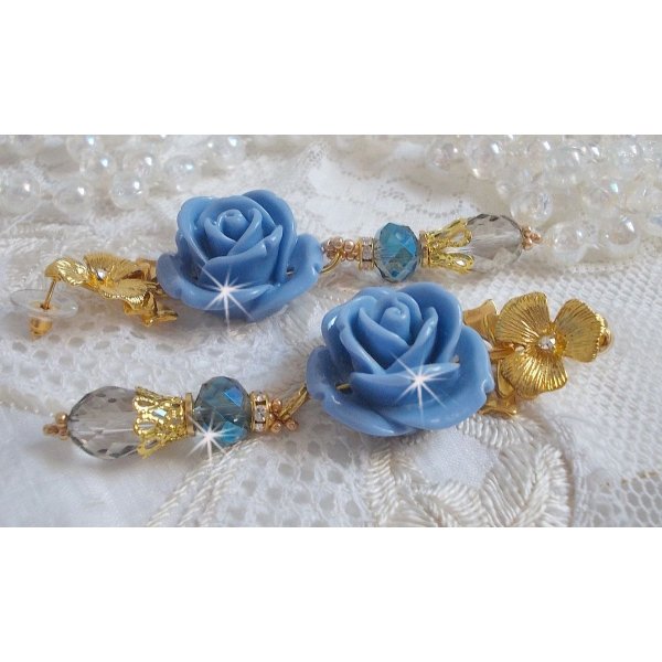Bell'issim Pink Blue Bearded Boards laget med Swarovski Crystals og Bohemian Crystal