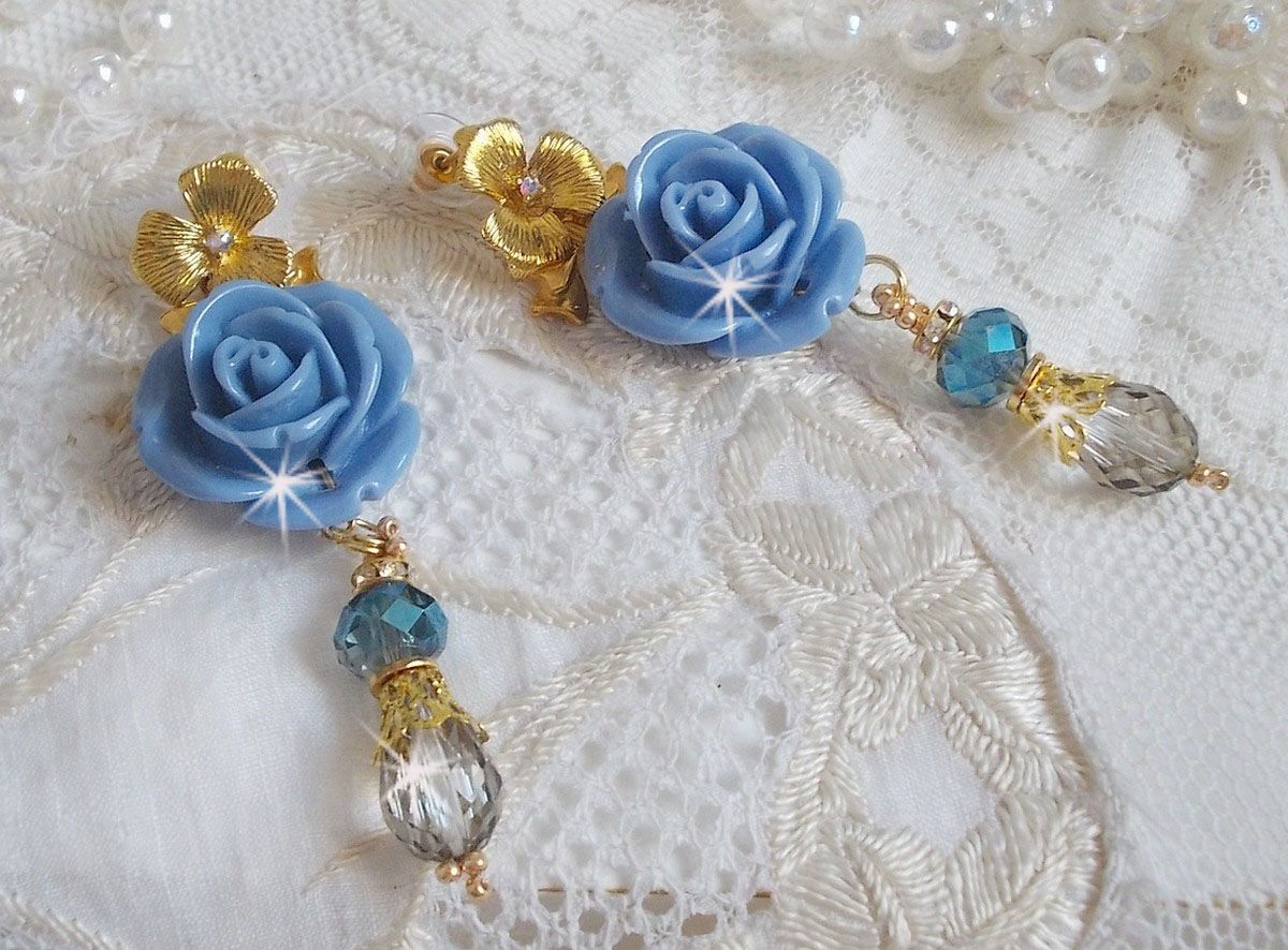 Bell'issim Pink Blue Bearded Boards laget med Swarovski Crystals og Bohemian Crystal
