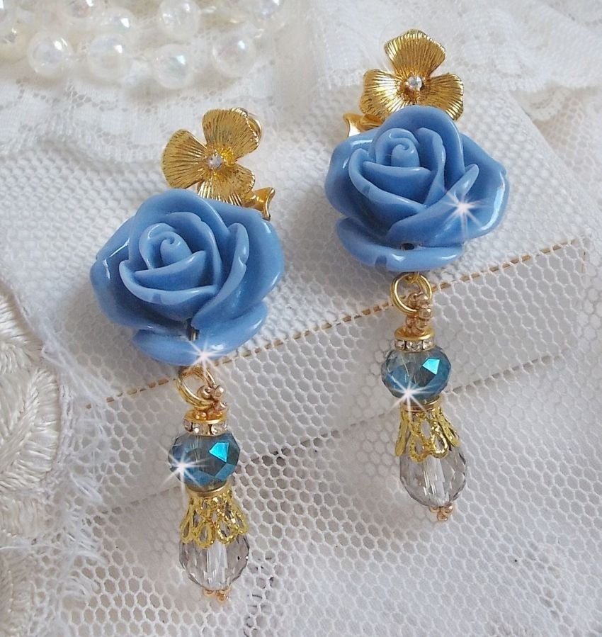 Bell'issim Pink Blue Bearded Boards laget med Swarovski Crystals og Bohemian Crystal