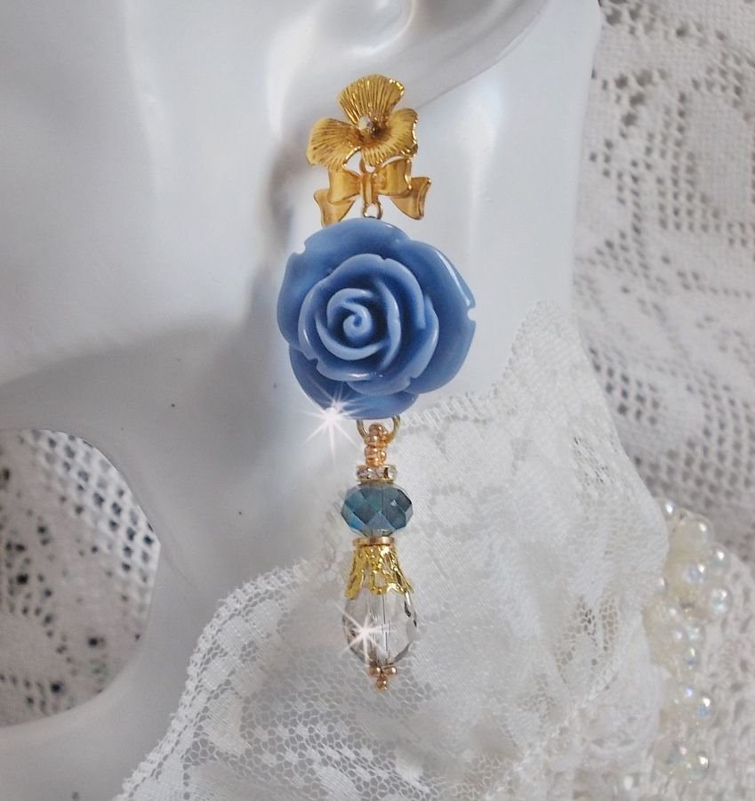 Bell'issim Pink Blue Bearded Boards laget med Swarovski Crystals og Bohemian Crystal