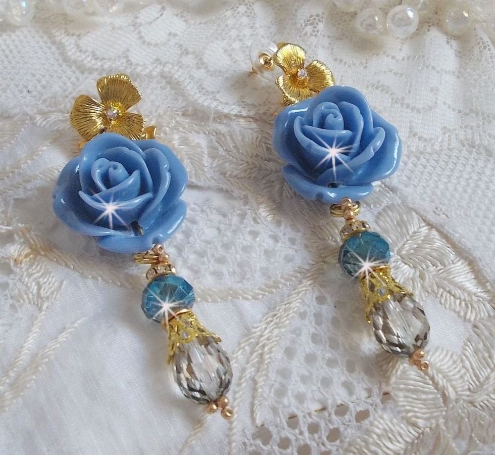 Bell'issim Pink Blue Bearded Boards laget med Swarovski Crystals og Bohemian Crystal
