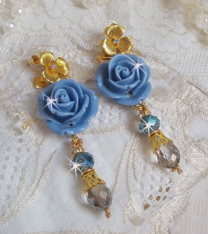 Bell'issim Pink Blue Bearded Boards laget med Swarovski Crystals og Bohemian Crystal