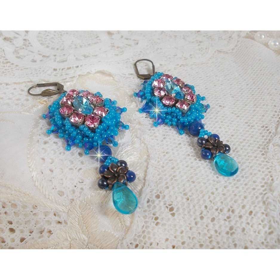 BO Belle Epoque brodert med Swarovski-krystaller, metallperler, runde perler og frøperler