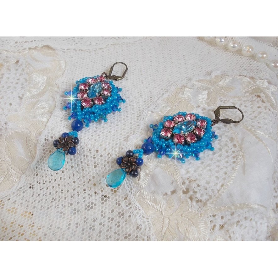 BO Belle Epoque brodert med Swarovski-krystaller, metallperler, runde perler og frøperler