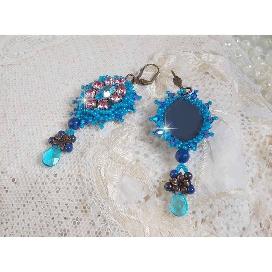 BO Belle Epoque brodert med Swarovski-krystaller, metallperler, runde perler og frøperler