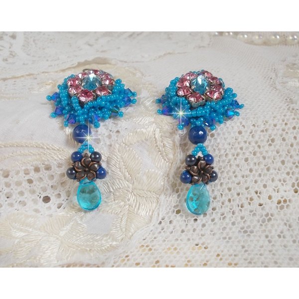 BO Belle Epoque brodert med Swarovski-krystaller, metallperler, runde perler og fr&oslash;perler