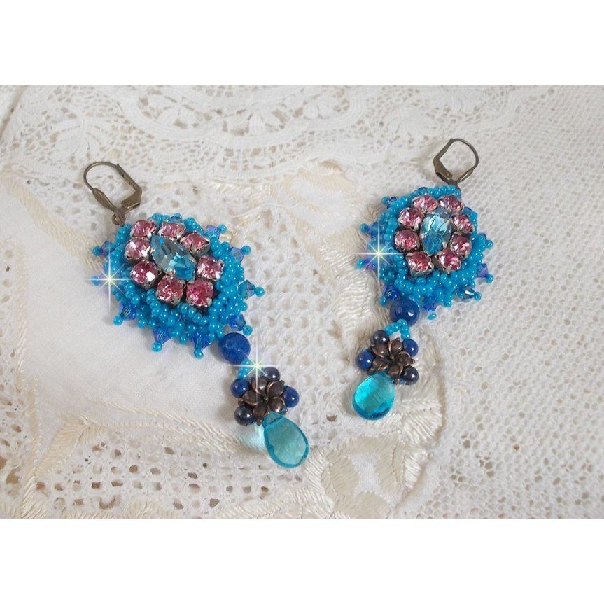 BO Belle Epoque brodert med Swarovski-krystaller, metallperler, runde perler og frøperler