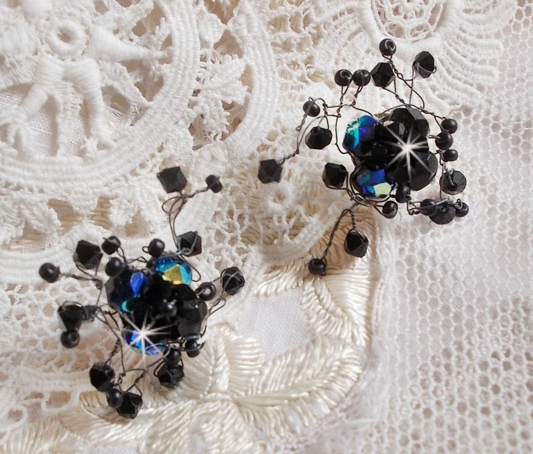 BO Douce Nuit med Swarovski krystall snurretopper og glassfasetter