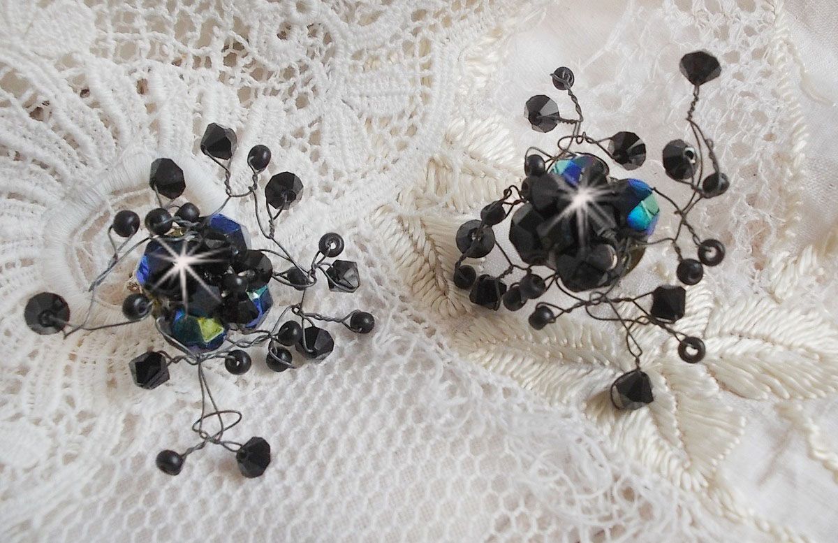 BO Douce Nuit med Swarovski krystall snurretopper og glassfasetter