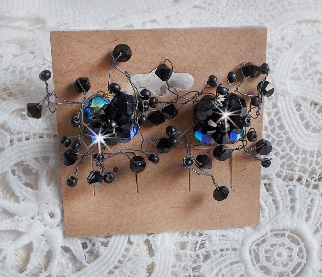 BO Douce Nuit med Swarovski krystall snurretopper og glassfasetter