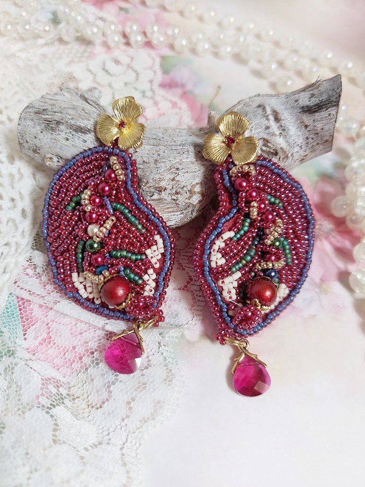 BO Enchantement d'Automne brodert med Swarovski-krystaller, perler og frøperler