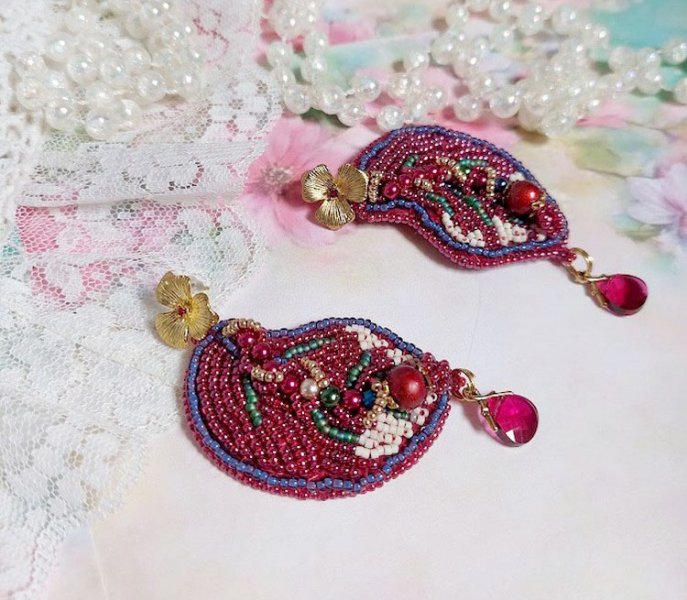 BO Enchantement d'Automne brodert med Swarovski-krystaller, perler og frøperler