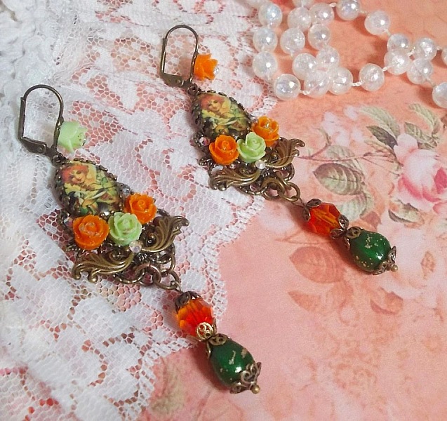 BO Fairy Aloes Pumpkin laget med forst&oslash;rrelsesglass cabochons, harpiks roser og krystaller