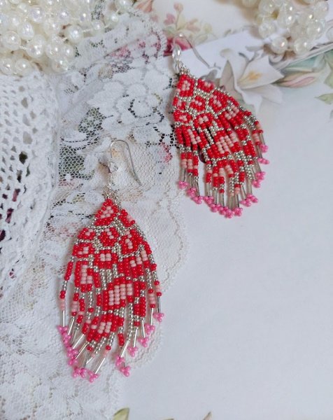 BO Imagine mont&eacute;es avec rocailles verres, tubes Argent 925 et crochets d&rsquo;oreilles plaqu&eacute; argent