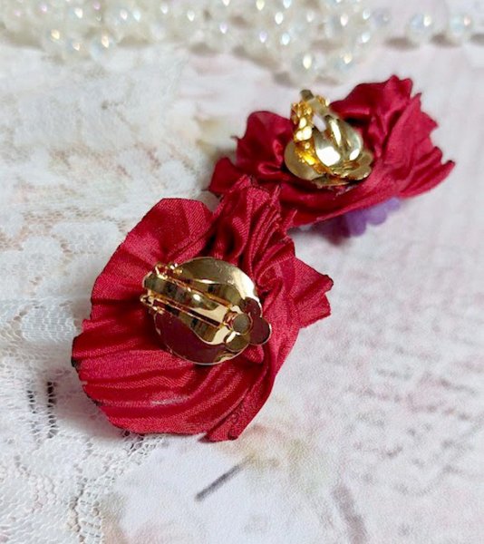 BO Pretty Lady brod&eacute;es avec ruban de soie, perles cristal Swarovski, perles acryliques, facettes verre boh&egrave;me