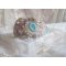 Mint Lace Cuff Armbånd Haute-Couture brodert med Swarovski krystaller, bohemske glassperler, frø perler og harpiks Lucite blomster