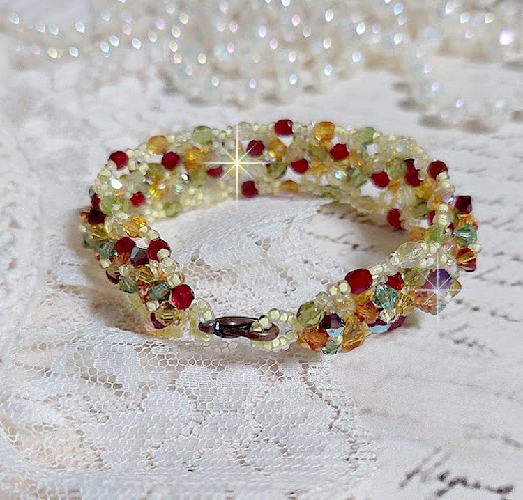 Provençalsk armbånd med Swarovski krystall snurretopper og fasetter