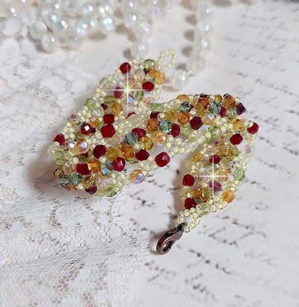 Provençalsk armbånd med Swarovski krystall snurretopper og fasetter