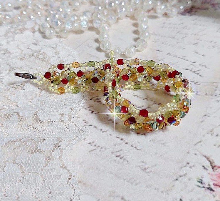 Provençalsk armbånd med Swarovski krystall snurretopper og fasetter
