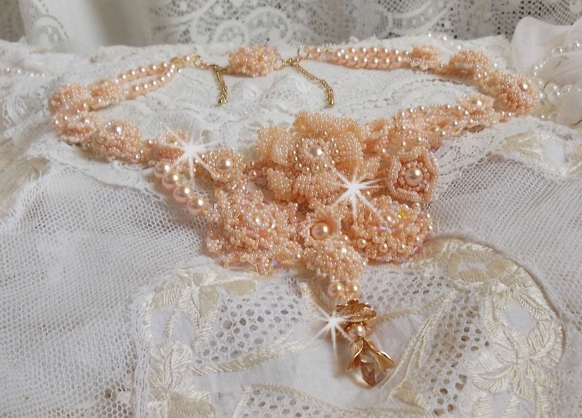 Idylle Beauté Haute-Couture halskjede, ingenting annet enn Swarovski perler og frø perler 