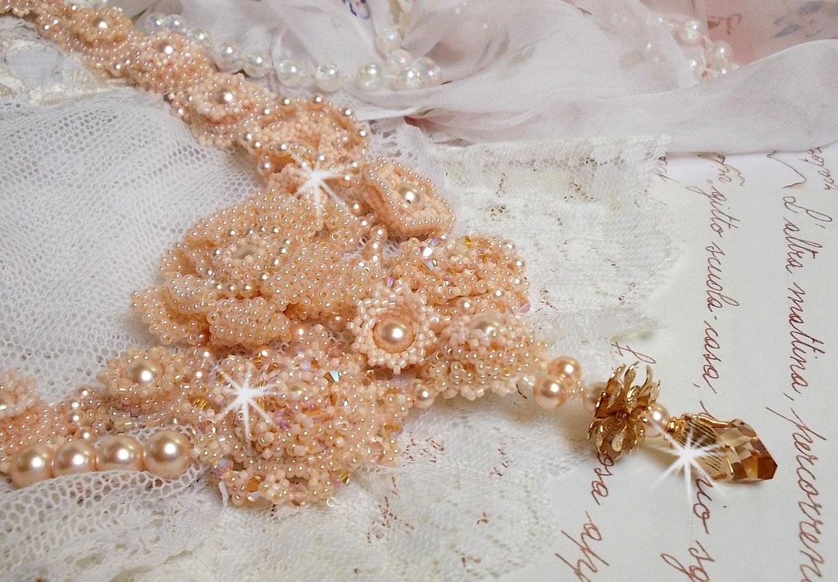 Idylle Beauté Haute-Couture halskjede, ingenting annet enn Swarovski perler og frø perler 