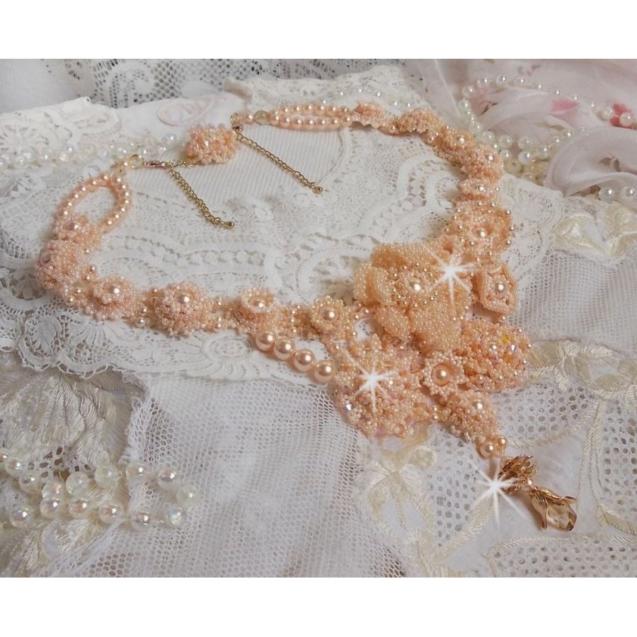 Idylle Beauté Haute-Couture halskjede, ingenting annet enn Swarovski perler og frø perler 