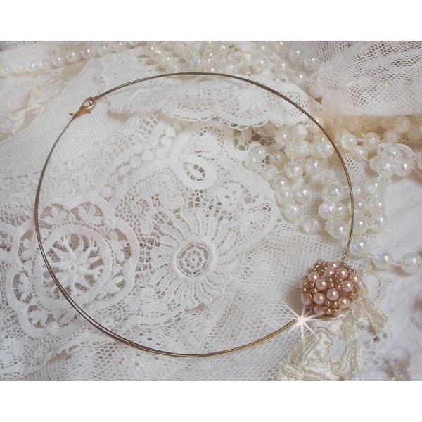 Perlekule anheng halskjede med Swarovski krystall perler