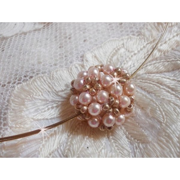 Perlekule anheng halskjede med Swarovski krystall perler