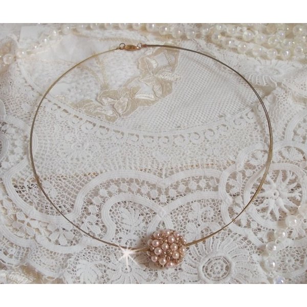 Perlekule anheng halskjede med Swarovski krystall perler