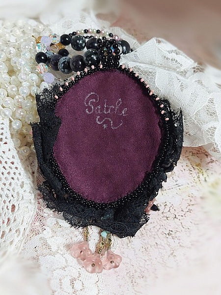 Anheng halskjede Marquise brodert med perleperler, en veldig vakker blonder, en overd&aring;dig juvel 