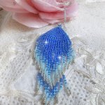 Soft Blue Dreams anheng laget med himmelblå, safir, sølv kvalitet seed perler med 925/1000 sterling sølv tilbehør