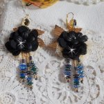 BO Black and Gold Dreamcatcher Tassels brodert med fine blonder og Swarovski-krystaller