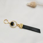 Solo lange dinglende øreringer i gull Leather Black eller farge etter eget valg
