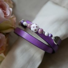 Lær og perler armbånd trippel svinger for å personalisere 