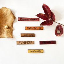 Ensemble magnets en cuir gravé thème automne 