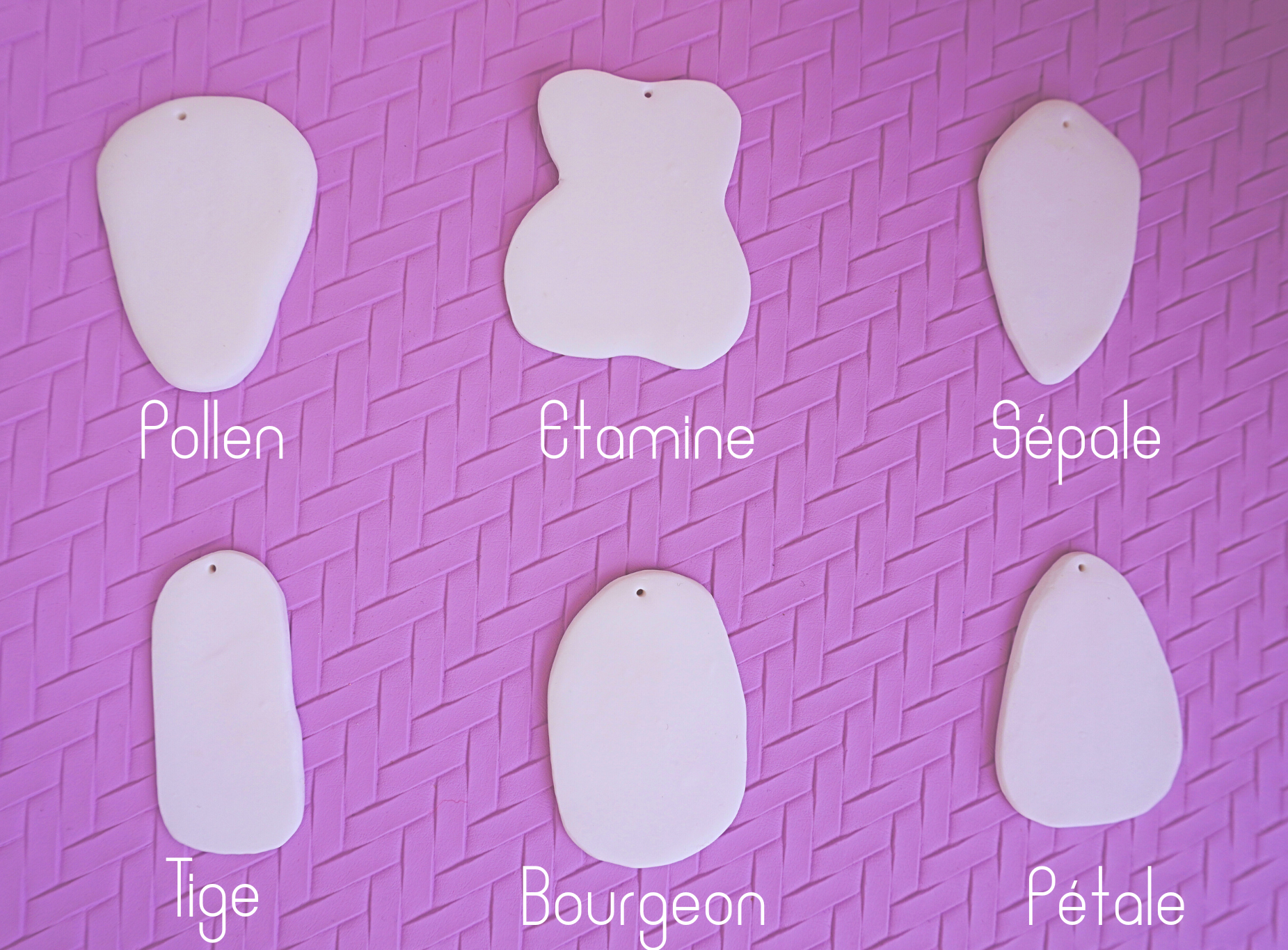 Boucles d'oreilles en argile polym&egrave;re Pollen