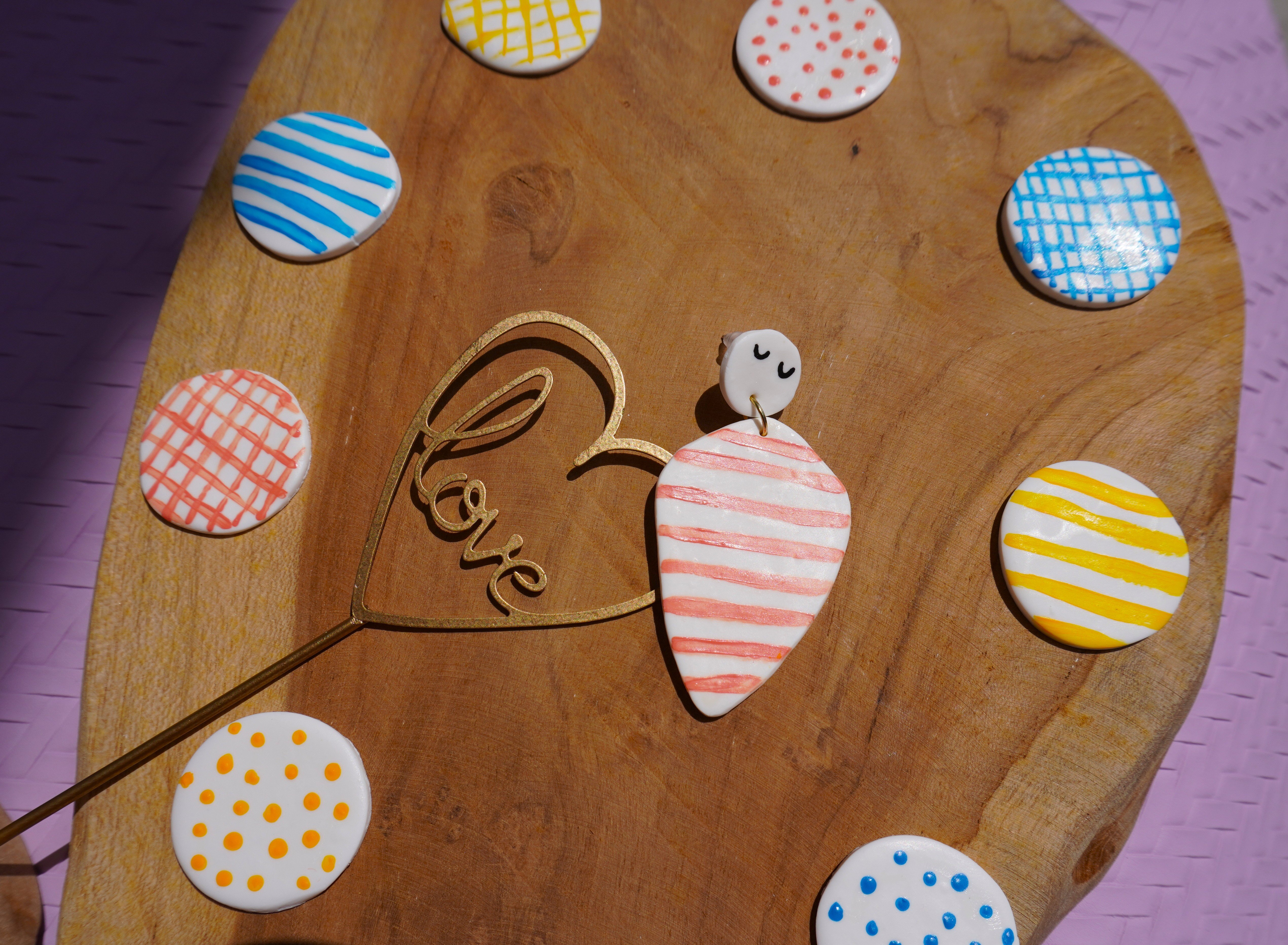 Boucles d'oreilles en argile polymère Sépale
