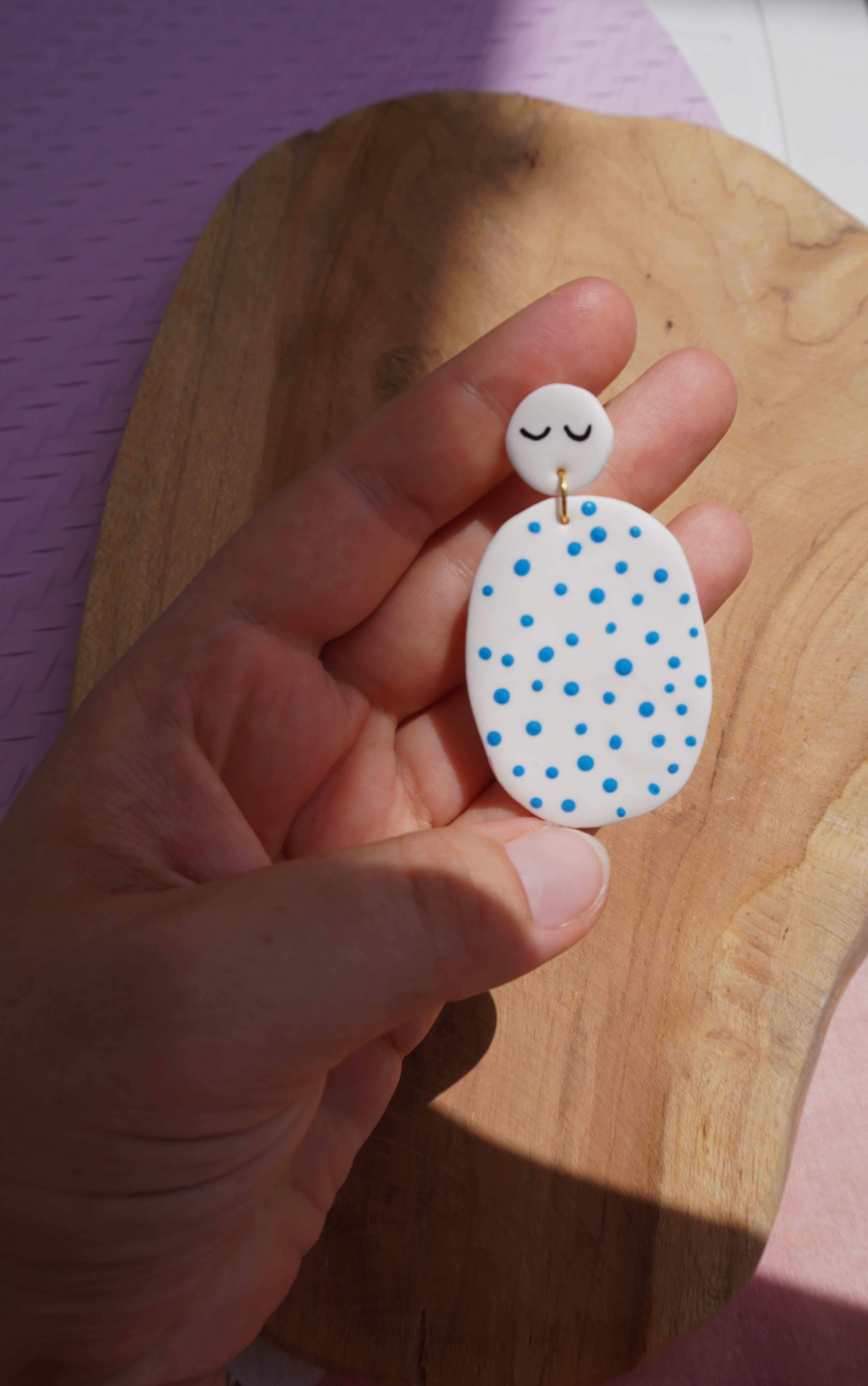 Boucles d'oreilles en argile polym&egrave;re Bourgeon