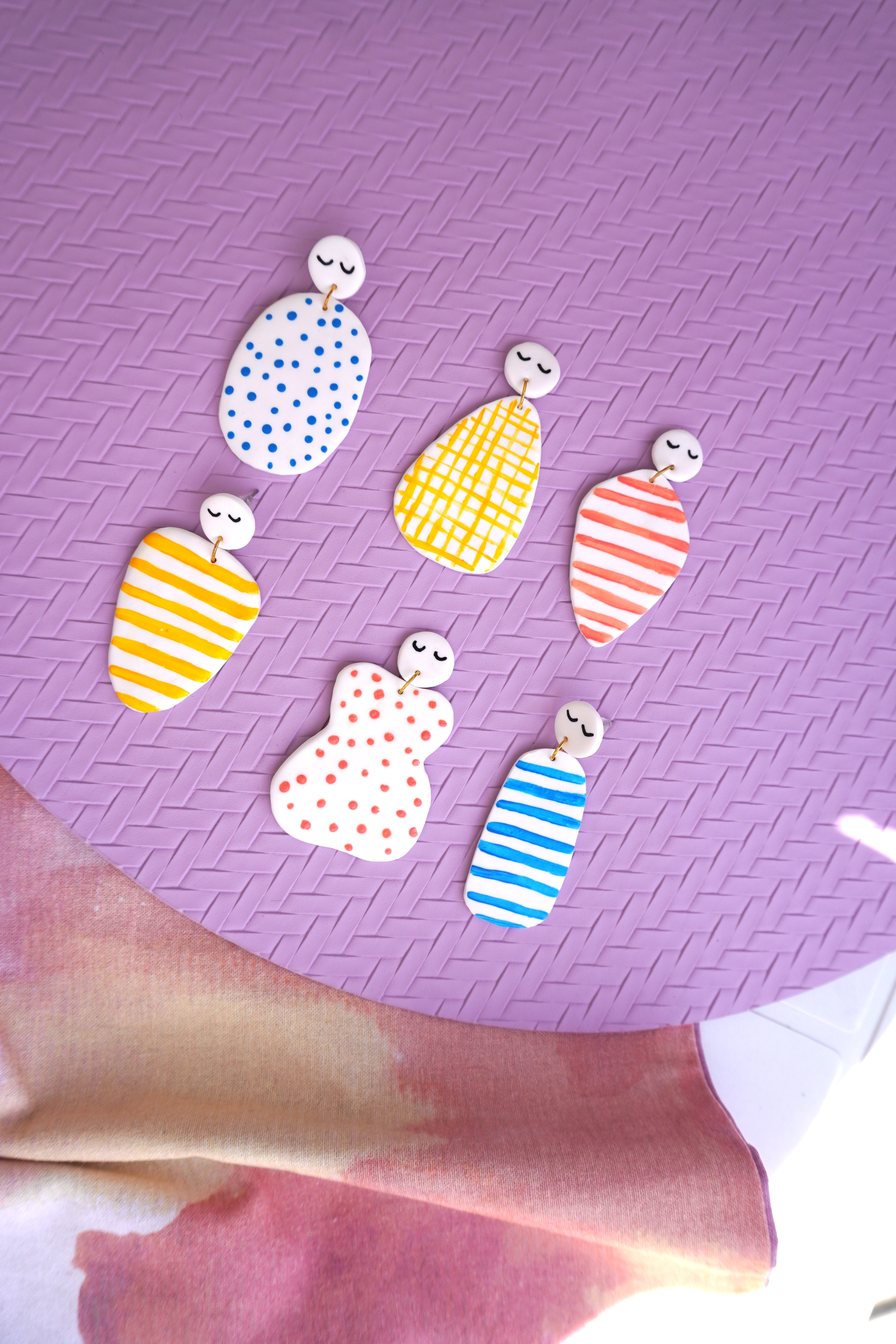 Boucles d'oreilles en argile polymère Bourgeon