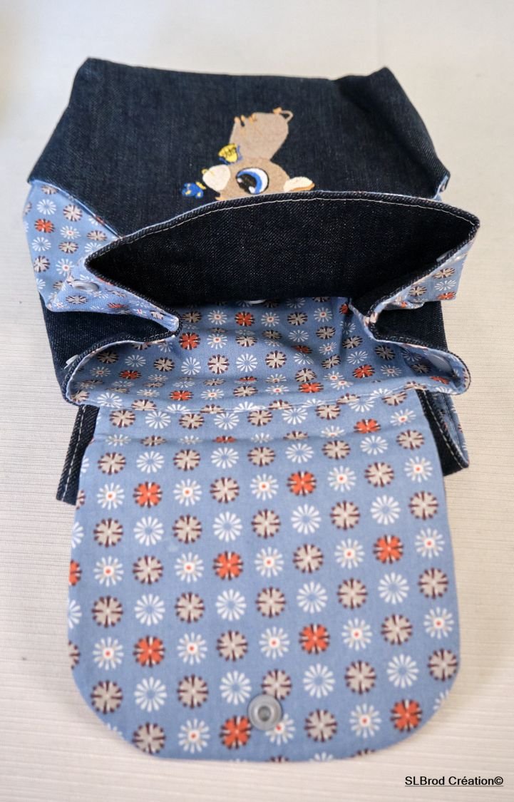 Brodert ryggsekk for barn med jeans-okse, kan tilpasses