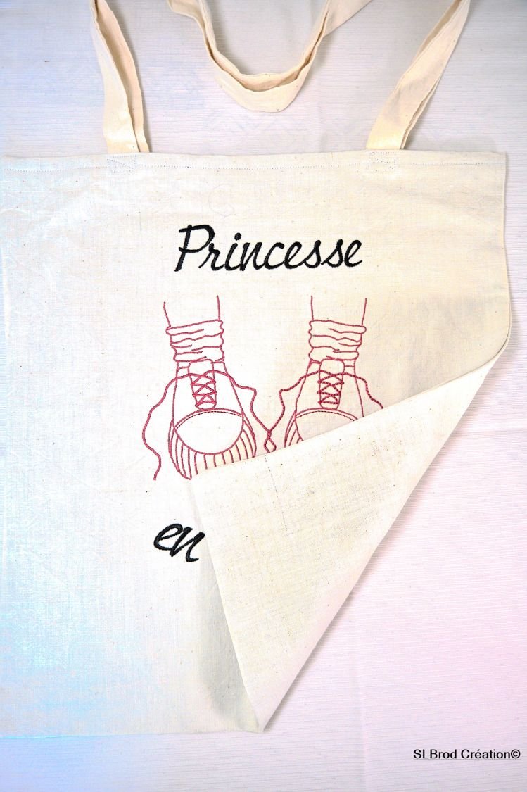 Brodert Tote Bag prinsesse med trenere
