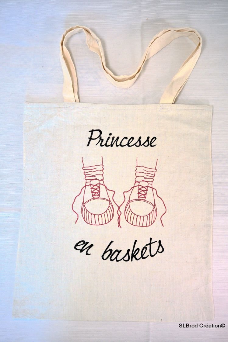 Brodert Tote Bag prinsesse med trenere
