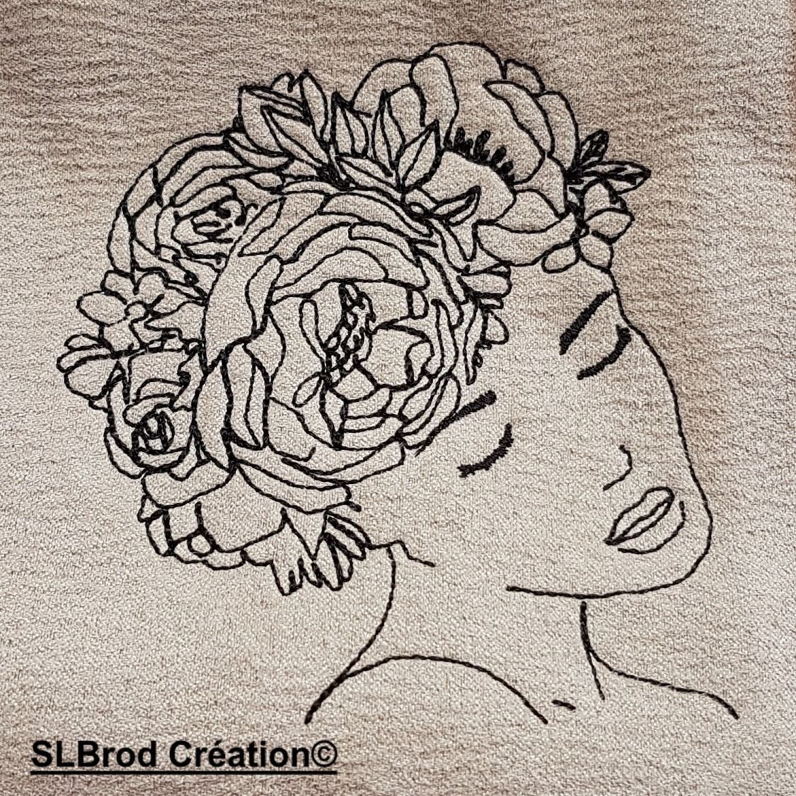 Brodert blyantveske med blomst for kvinner