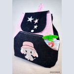 Brodert ryggsekk for barn med rosa lue, kan tilpasses