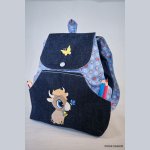 Brodert ryggsekk for barn med jeans-okse, kan tilpasses
