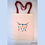 Brodert bøffelhode tote bag