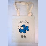 Tote Bag brodert blå fisk
